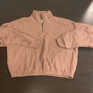 Womens American Eagle blush quarter zip sweater, size medium